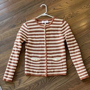 Women’s Heartloom Brown and Cream Striped Cardigan